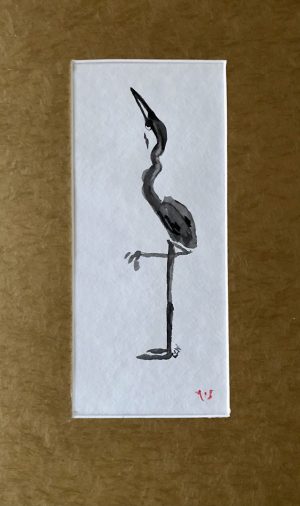 Crane in Ink | 18"x12" Original Ink Drawing