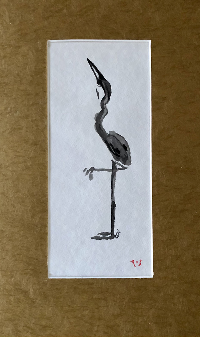 Crane in Ink | 18"x12" Original Ink Drawing